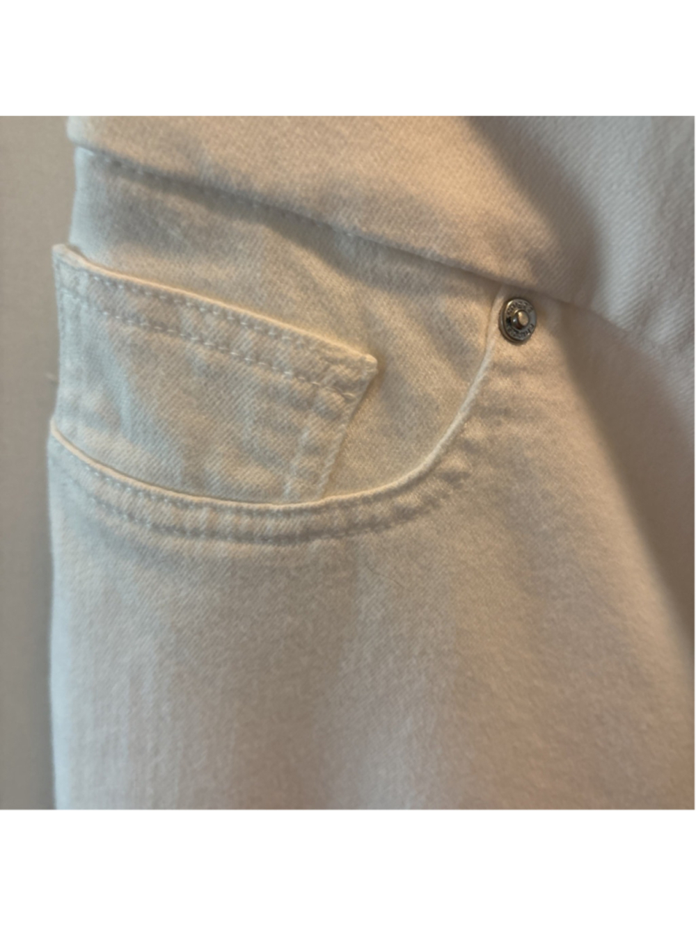 CHICO'S WOMEN'S DENIM PULL ON ANKLE HEM DETAIL JEGGINGS WHITE 0.5 (6) - Picture 6 of 9